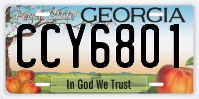 GA license plate CCY6801