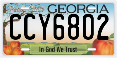 GA license plate CCY6802