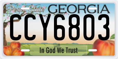 GA license plate CCY6803