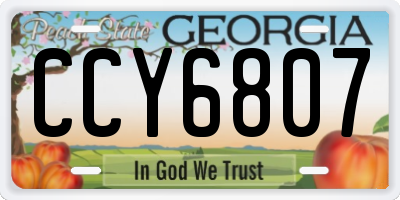 GA license plate CCY6807