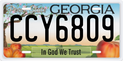 GA license plate CCY6809