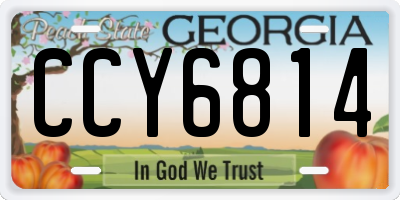 GA license plate CCY6814