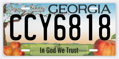 GA license plate CCY6818