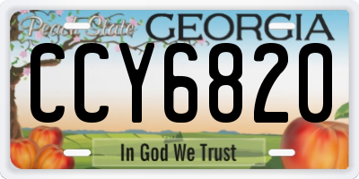 GA license plate CCY6820