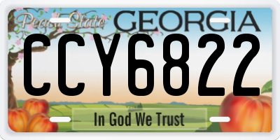 GA license plate CCY6822