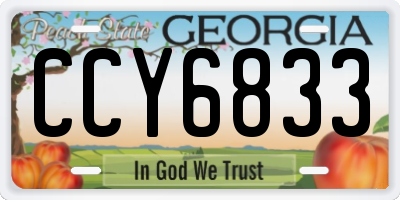 GA license plate CCY6833