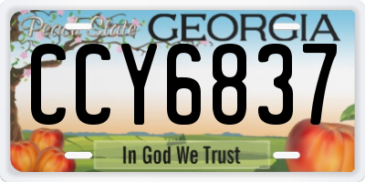 GA license plate CCY6837