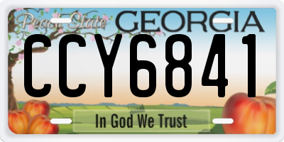 GA license plate CCY6841