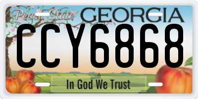 GA license plate CCY6868