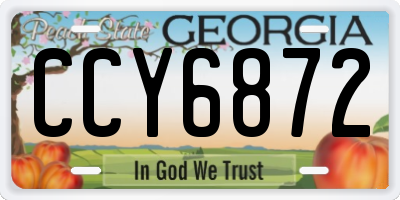 GA license plate CCY6872