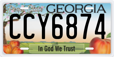GA license plate CCY6874