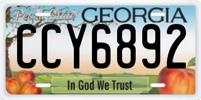 GA license plate CCY6892