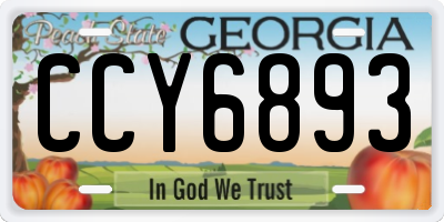 GA license plate CCY6893