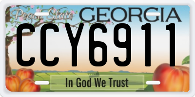 GA license plate CCY6911