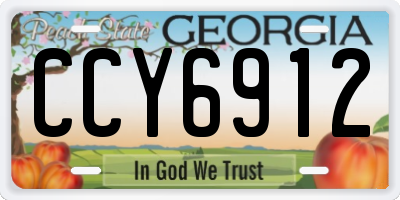 GA license plate CCY6912