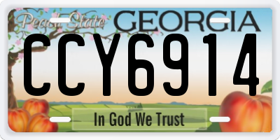 GA license plate CCY6914