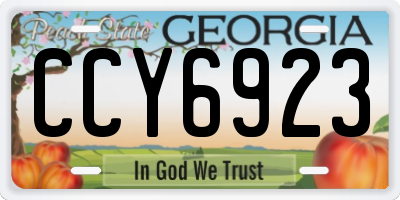 GA license plate CCY6923
