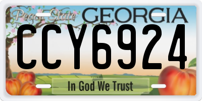 GA license plate CCY6924