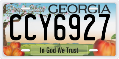 GA license plate CCY6927