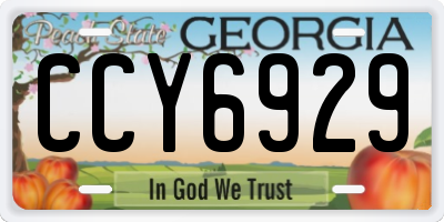 GA license plate CCY6929