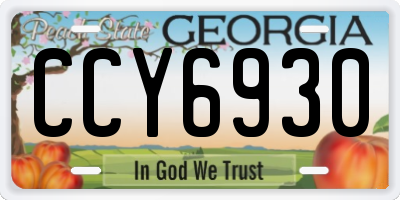 GA license plate CCY6930