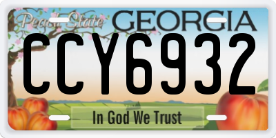 GA license plate CCY6932