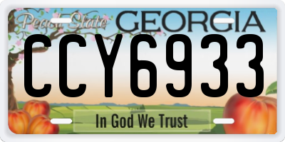 GA license plate CCY6933