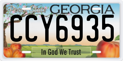 GA license plate CCY6935