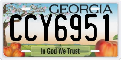 GA license plate CCY6951