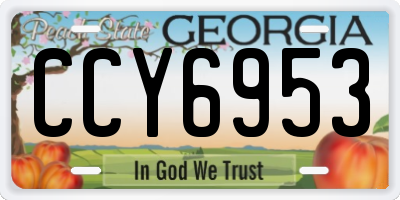 GA license plate CCY6953