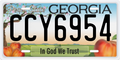 GA license plate CCY6954