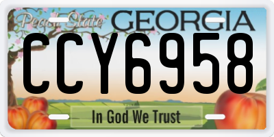 GA license plate CCY6958