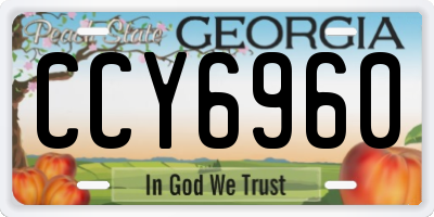 GA license plate CCY6960
