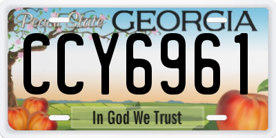 GA license plate CCY6961