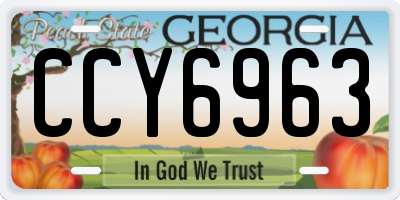 GA license plate CCY6963