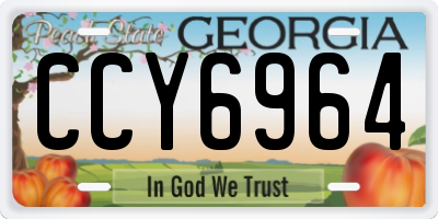 GA license plate CCY6964