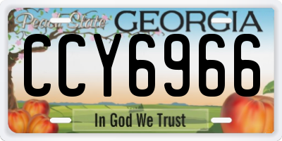 GA license plate CCY6966