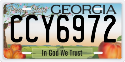 GA license plate CCY6972