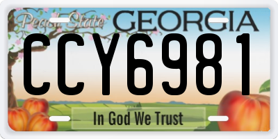 GA license plate CCY6981