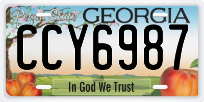 GA license plate CCY6987