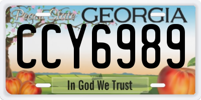 GA license plate CCY6989
