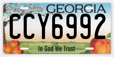 GA license plate CCY6992
