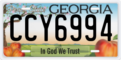 GA license plate CCY6994