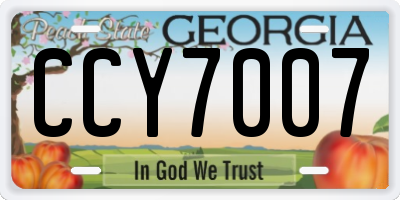 GA license plate CCY7007