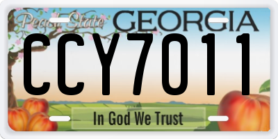 GA license plate CCY7011