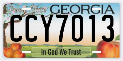 GA license plate CCY7013
