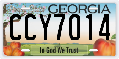 GA license plate CCY7014