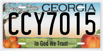 GA license plate CCY7015