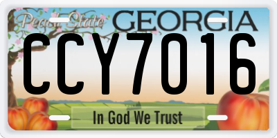 GA license plate CCY7016