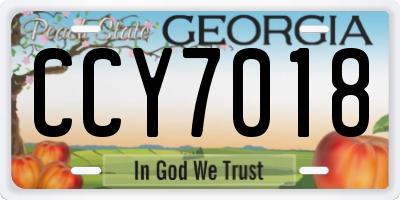 GA license plate CCY7018